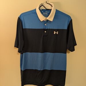 Under Armour Men's Blue and Black Polo Shirt